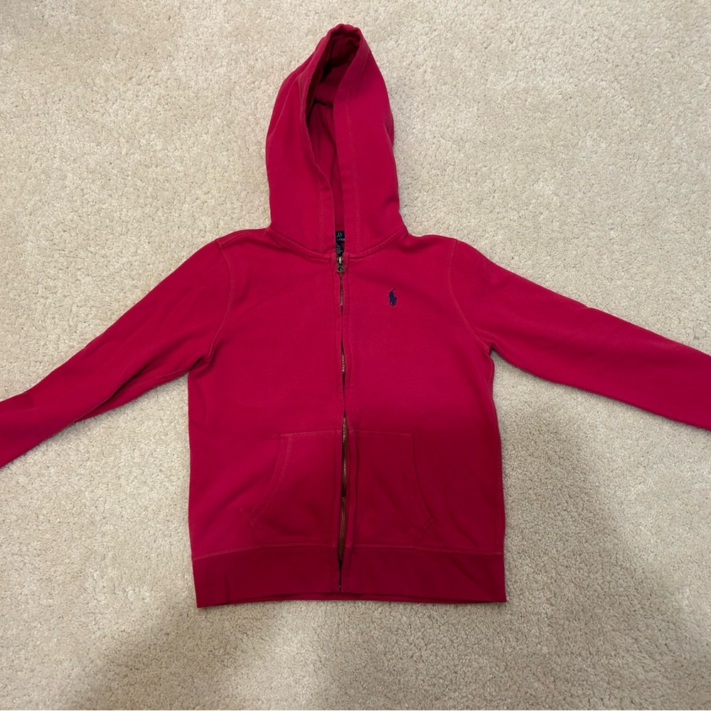Polo by Ralph Lauren Girl’s Hot Pink Hoodie in Size L (12-14)